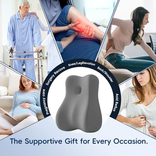 Natural Latex Wedge Pillow Support Cushion for Back Waist Legs - Grey & Black Variations