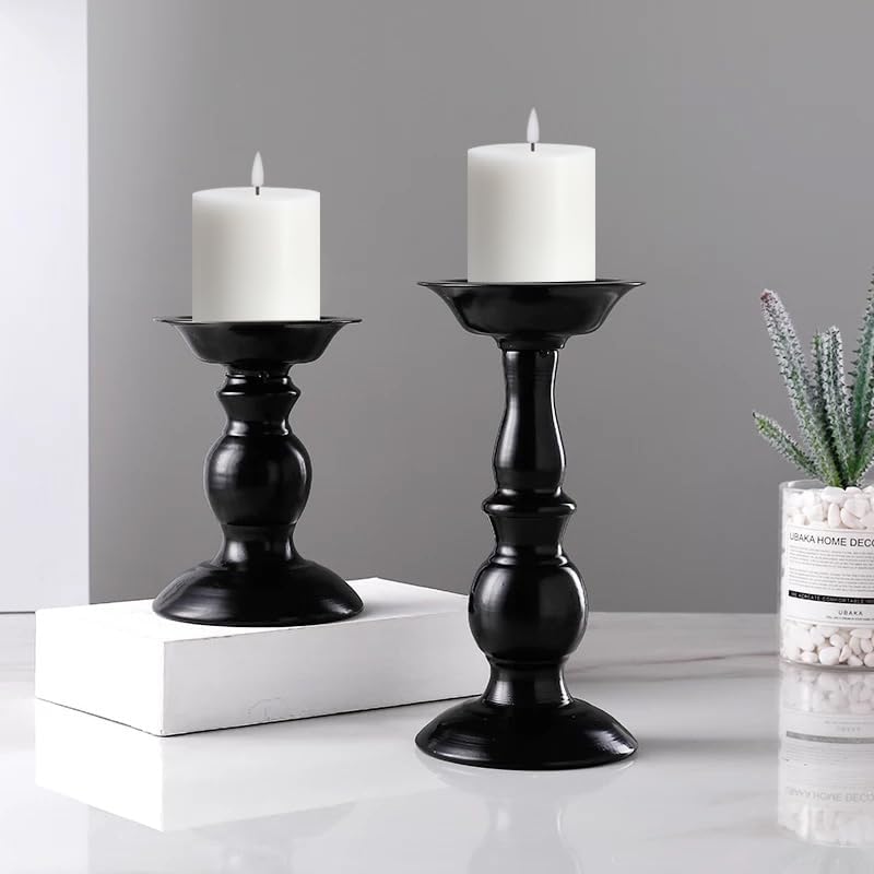 Flameless LED Candles Set of 2 - 3x3 Inch Dimmable Ivory Wax Pillars with Remote Control & Timers for Home Decor