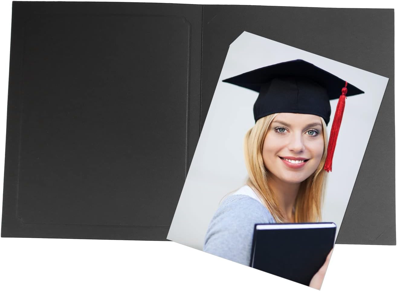 Pack of 25 Ivory Photo Folders - 6x8 & 8x10 Cardboard Frames for Graduation, Weddings & Events