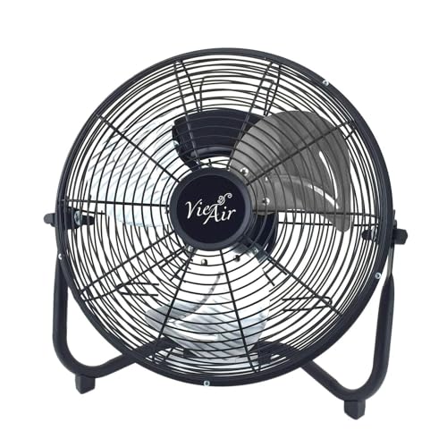 12 Inch Heavy Duty Industrial Floor Fan - Quiet Metal Blower for Home & Commercial Use