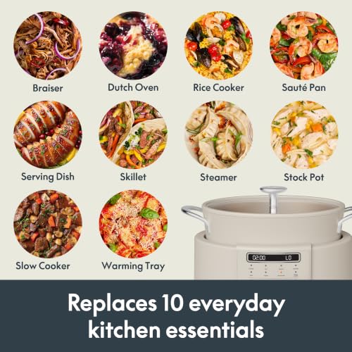 BELLA 10-in-1 7Qt MultiCooker with Non-Toxic Ceramic Coating - Oatmilk Edition