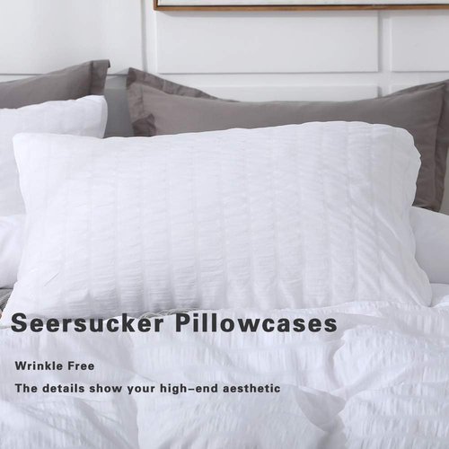 AveLom King Duvet Cover Set - Ultra Soft Seersucker Textured Microfiber | 3 Pieces with Zipper Closure (104 x 90 inches)