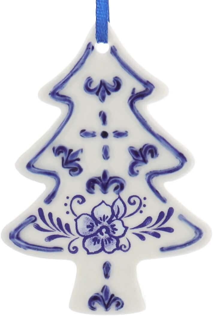 Porcelain Delft Blue Heart Tree Star Ornaments - 3 Pack Assorted by Kurt Adler