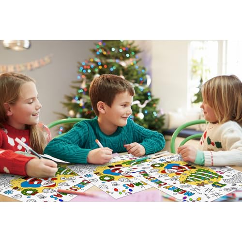 Zoyeven Christmas Disposable Coloring Placemats 45pcs Holiday Kids Crafts