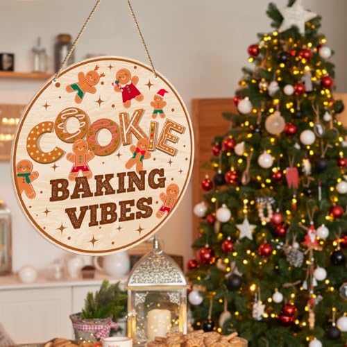 Christmas Gingerbread Bakery Wall Hanging Sign - Holiday Kitchen Decor