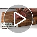 End Grain Acacia Wood Cutting & Serving Board with Juice Channel - 20 x 14 Inches