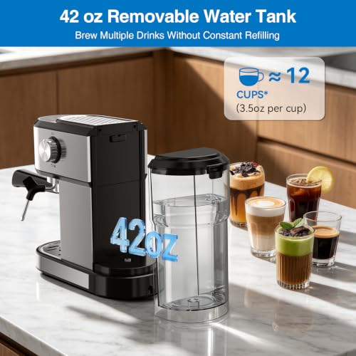 20 Bar Espresso Machine with Milk Frother & Touchscreen - Silver