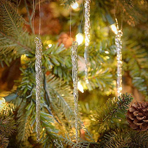 Kurt Adler Glass Icicle Christmas Ornaments - 12 Piece Holiday Decor