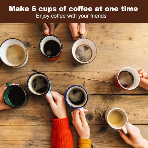 LAOION All Black 6-Cup Electric Moka Pot 300ml Portable Espresso Maker