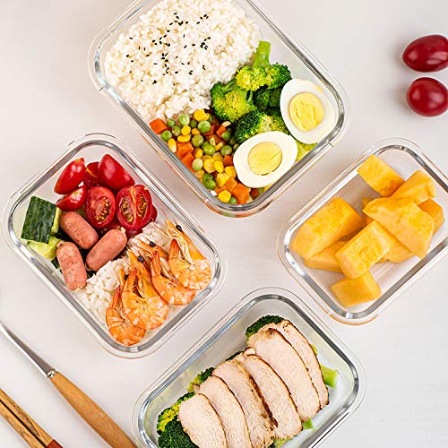 Pink Glass Food Storage Containers Set - Leakproof & Airtight, 10 Pack with Lids