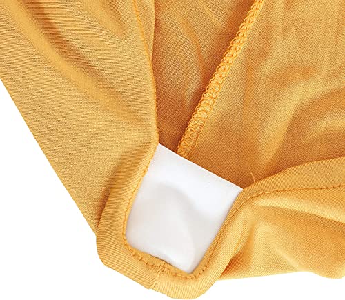 Obstal Stretch Spandex Table Cover for Standard Folding Tables - Universal Rectangular Fitted Tablecloth Protector for Wedding, Banquet and Party (Gold, 4 Ft)