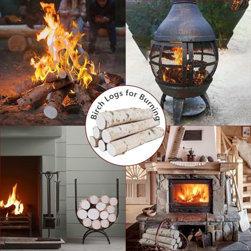 6 Pack Natural White Birch Logs 1.4-2.6 Inch Diameter Fireplace Decor & Crafting