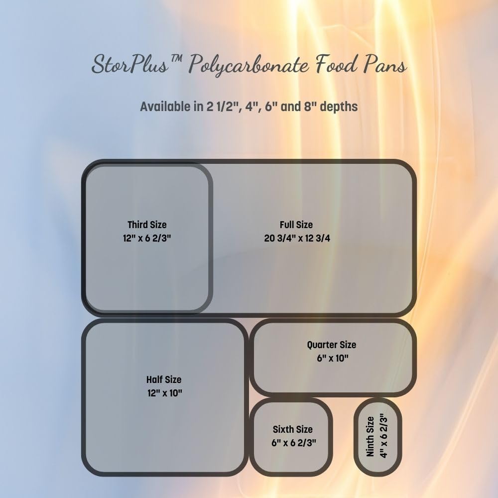 Carlisle FoodService Products StorPlus Smart Lid, Cover for 1/6 Size Food Pans, 6.78" x 6.38" x 0.5", 6 Count, Blue