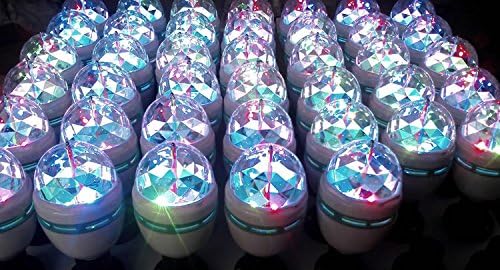 RGB Disco Ball Light E26 - Rotating LED Strobe Bulb for Parties, Karaoke & Events