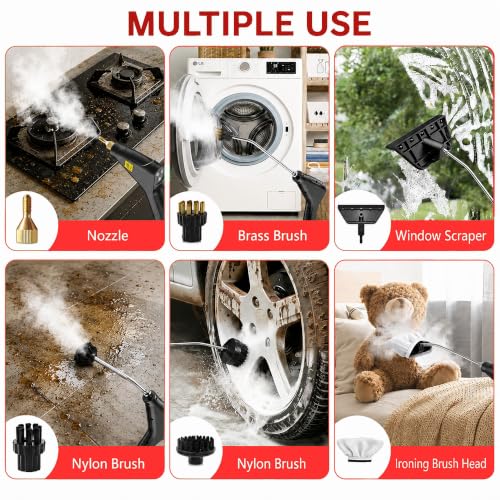 Handheld Steam Cleaner for Home & Car Detailing - Fast Heat, 1500W, 1200ml Tank