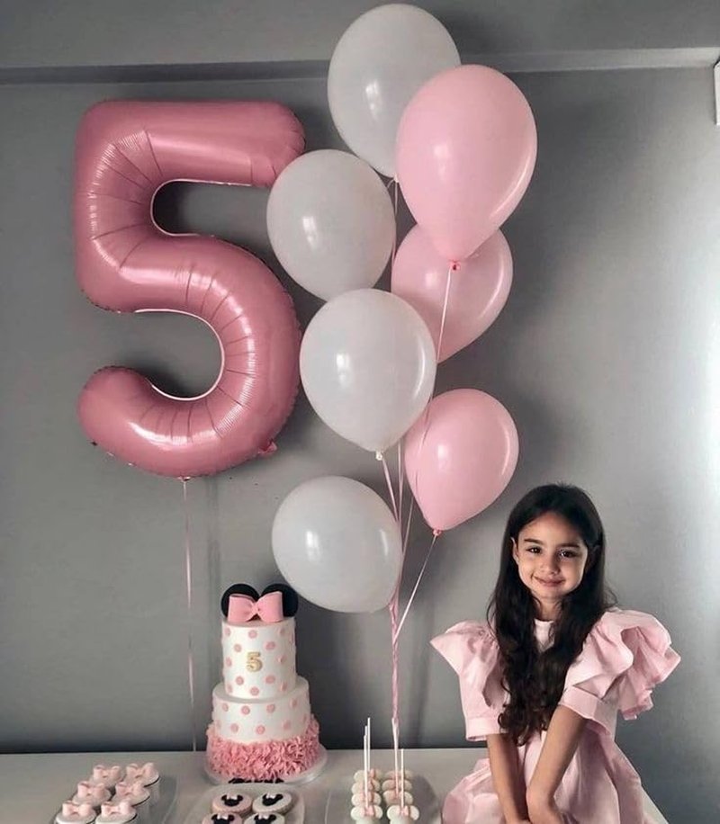 Pearlescent Pink Number 1 Balloon 40 Inch, 1st Birthday Balloon for Baby Boy Girl Toddler First Birthday Decorations, Shiny Pearlescent Pink Party Supplies