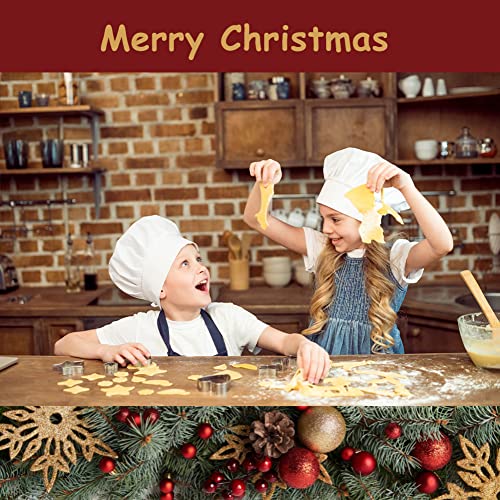 Large Christmas Cookie Cutters Set, 6 Pcs Large Holiday Cookie Cutters Shapes - Christmas Tree, Snowman, Gingerbread Man, Snowflake, Candy Cane, Santa Face Stainless Steel Holiday Cookies Molds