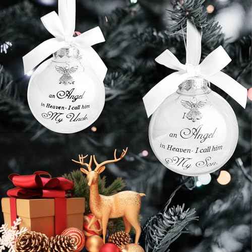 Christmas Memorial Feather Ball Angel Ornament I Have an Angel in Heaven I Call Her Mom Family Memorial Loss of Loved One Hanging Pendant Xmas Tree D?cor