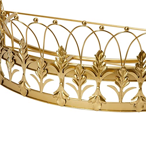 Creative Co-Op Gold Metal Curtain Crown Decorative Wall Mount Canopy