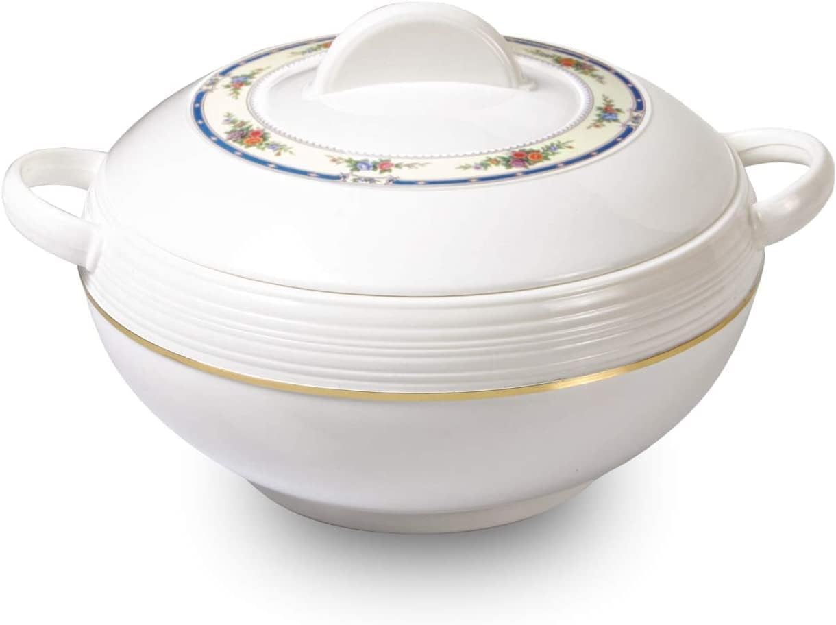 Ambiente Food Warmer Hot Pot Set Of Insulated Casseroles 1.2 1.6 And 2.5 Litre (White)