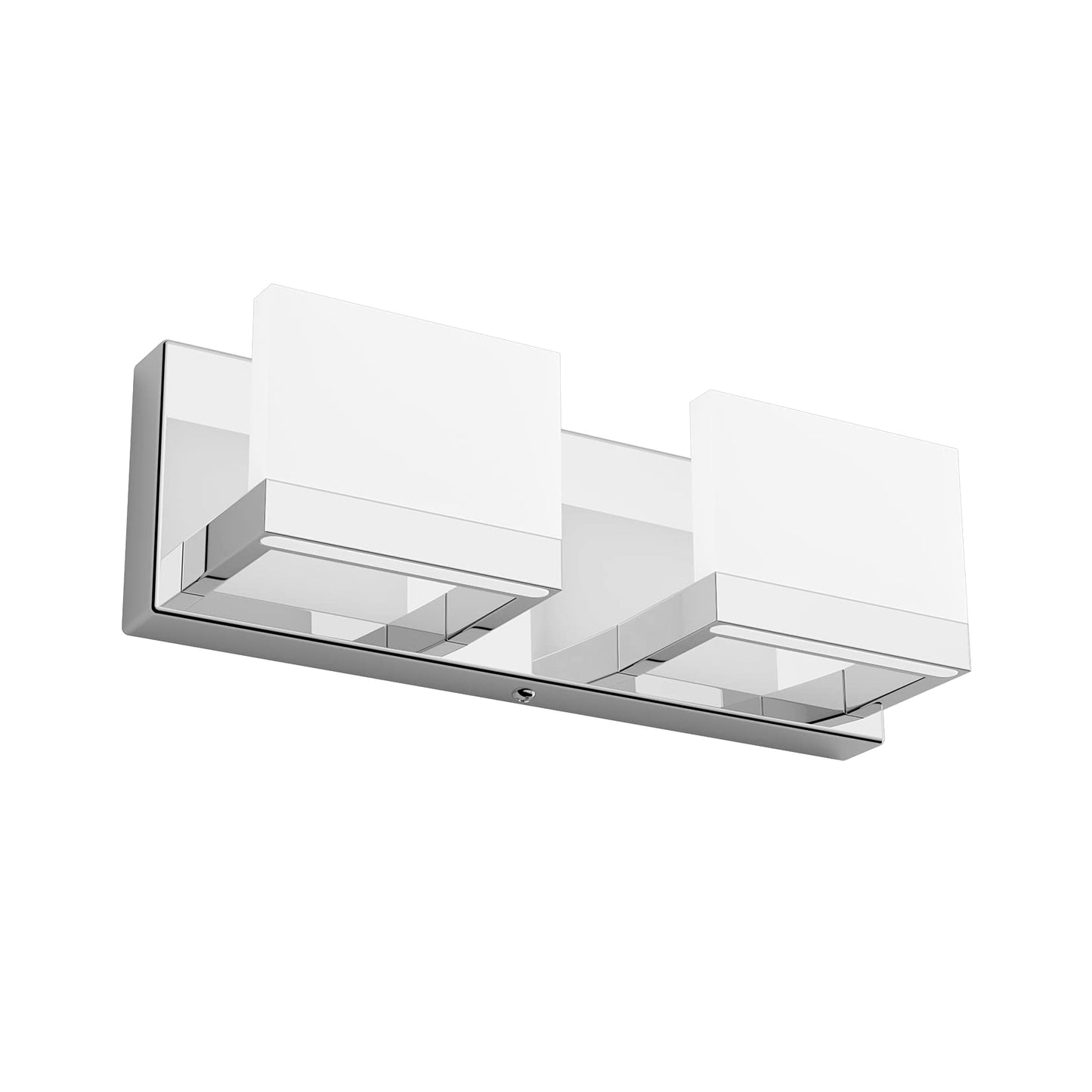 Tipace LED Dimmable Modern 2-Light Vanity Fixture for Bathroom - Frosted White Acrylic Chrome Up and Down Light Over Mirror (6000K)