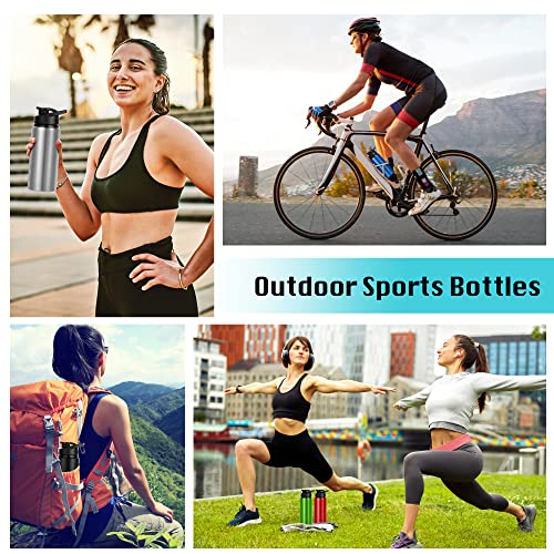 Black 20oz Aluminum Water Bottles Pack of 10 - Leakproof Reusable Sports Bottles for Travel & Outdoor Activities