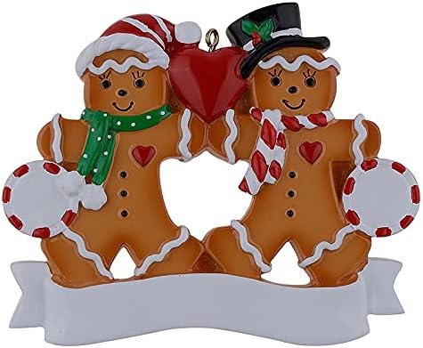 Personalized Gingerbread Family of 6 Christmas Ornaments - Unique Keepsake Gifts