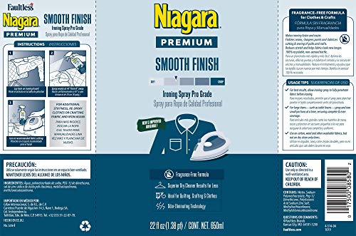 Niagara Spray Starch 22 Oz Pack of 6 - Non-Aerosol Ironing Spray, Reduces Wrinkles, Biodegradable
