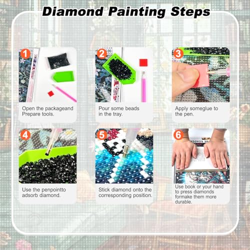 AIBOERL DP04013 Diamond Art Kits for Adults - Cozy Study Wall Decor