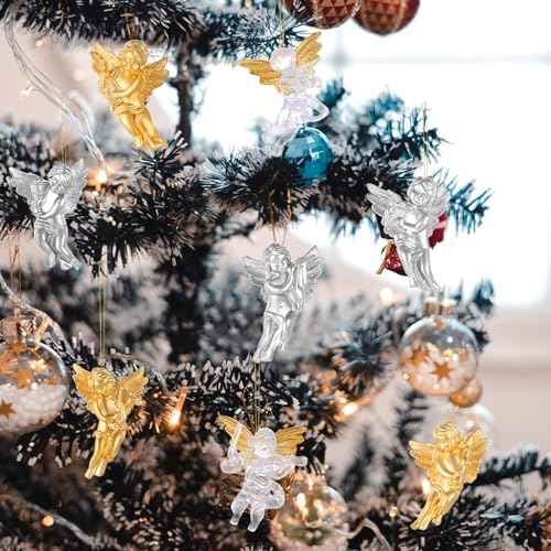 Bencailor 18 Pcs Angel Doll Pendants Hanging Angel Doll Pendant Cute Hanging Decorations Indoor Tree Ornament for Christmas Party New Year Birthday (Classic Style)