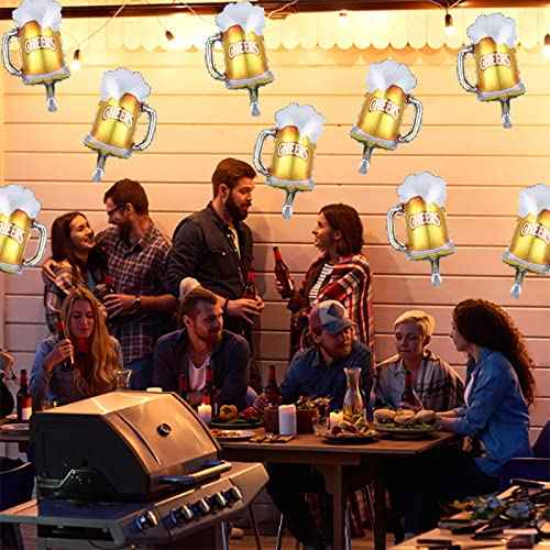 Beer Cup Balloons Set of 12, Beer Festival, Mug Cheers Foil Balloons Fit for Summer Party, Valentine Wedding Birthday Party Decorations