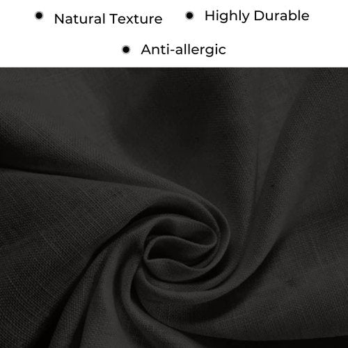 D'Moksha Homes Linen Black Table Runner 36 Inches - 100% Pure Linen Small Table Runner 14 x 36 Inch for Dresser, Coffee Tables, Spring - Machine Washable