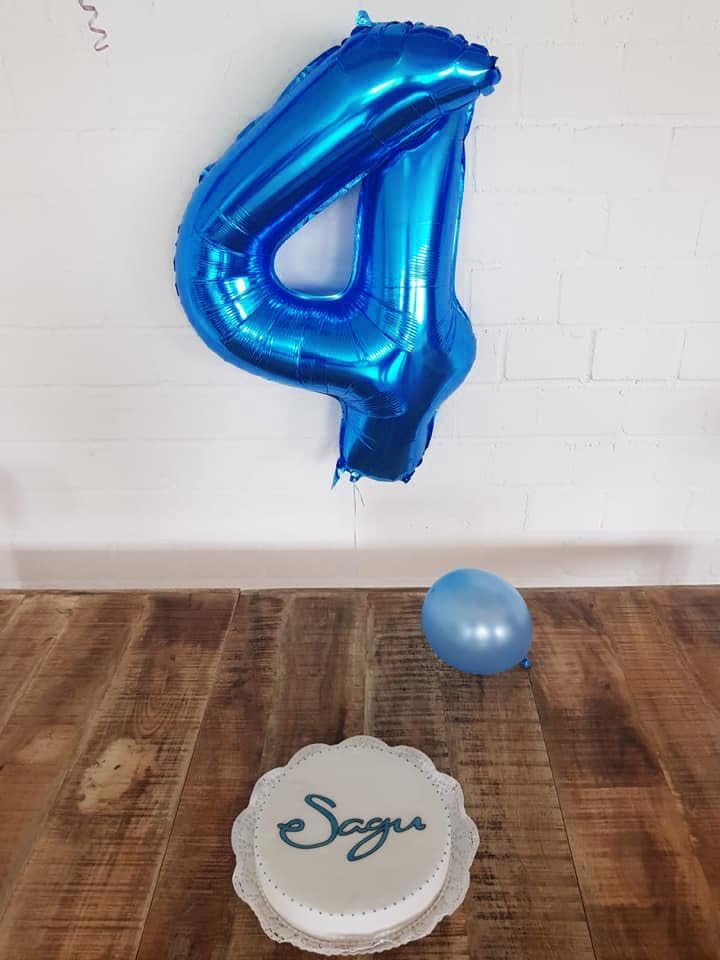 Number 14 Balloon - 40 Inch Navy Blue Birthday Decoration for 14th Year Celebration