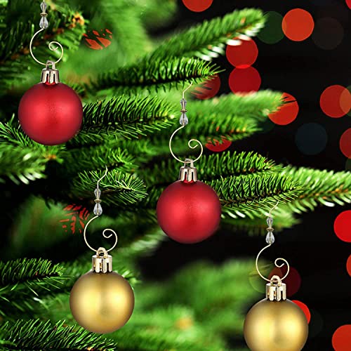 WEIBIAO Christmas Ornament Hooks - 24 Acrylic Wire Hooks for Tree Decorations (Style A)