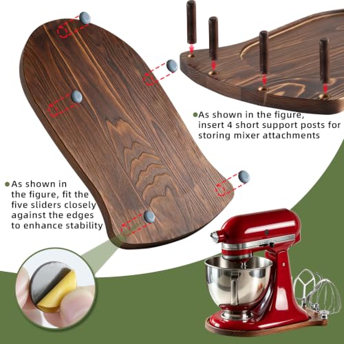 2-in-1 Mixer Slider with Storage for KitchenAid 4.5-5 Qt Tilt Head Mixer - Natural Pine