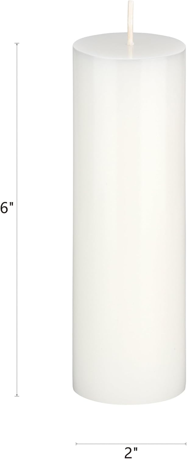 Unscented Black Pillar Candle - 2x6 Inch Hand Poured Premium Wax for Home Décor & Events