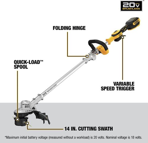 DEWALT 20V MAX XR String Trimmer - 14-Inch Lightweight Design for Easy Maneuverability