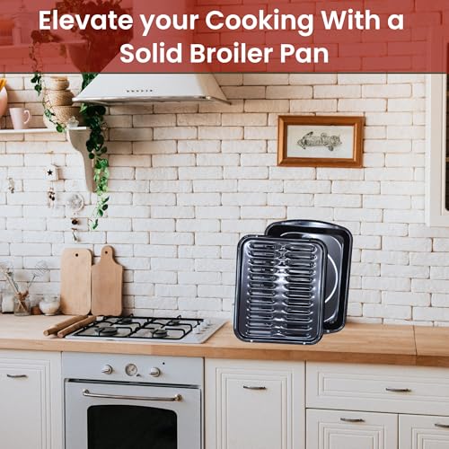 CULINARIN Black Nonstick Broiler Pan with Rack 16.75" x 13" for Oven