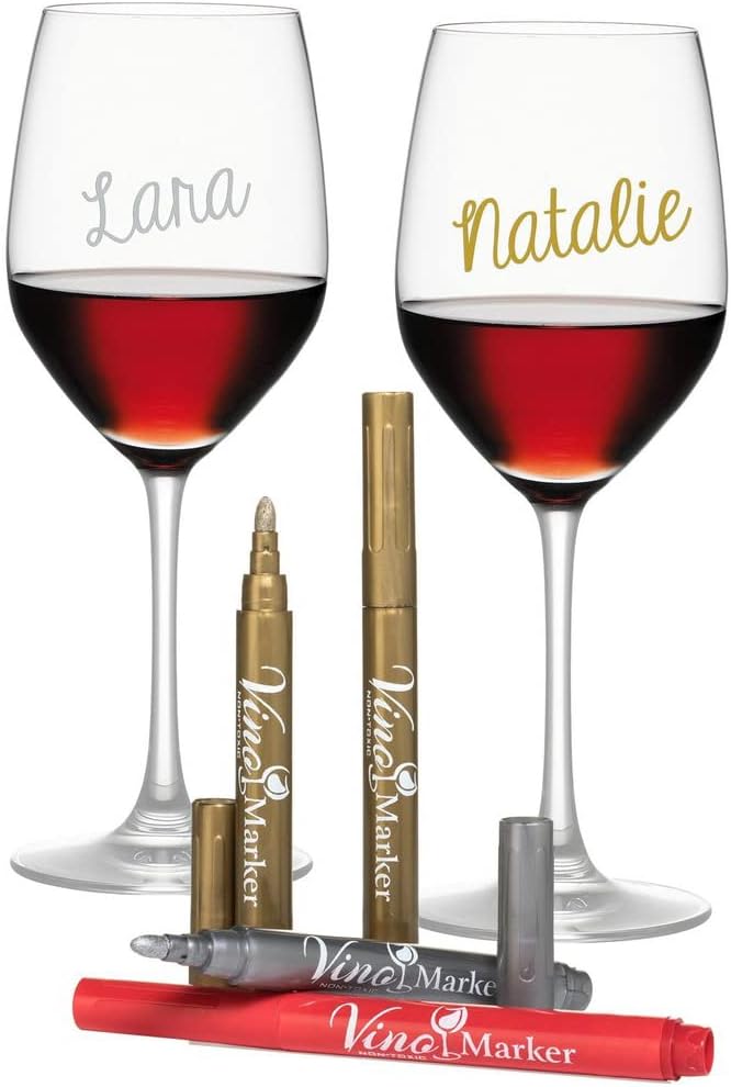 Vino Marker Wine Glass Pens - Washable Drink Markers for Parties & Events