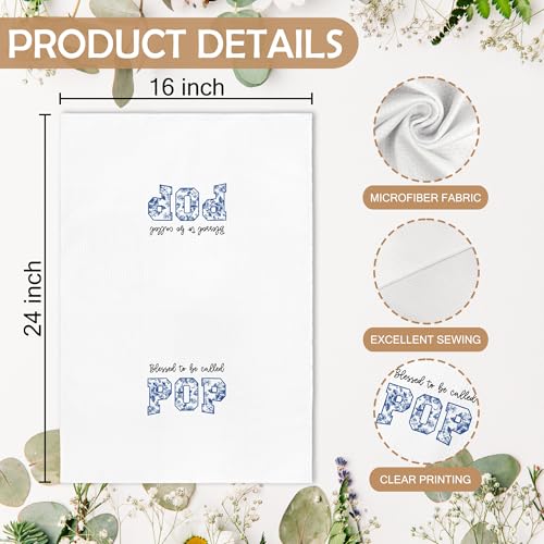 XNXLDYLH Blessed to be Called Pop Kitchen Towels for Grandpa - 16x24 Inch Gift for Father's Day, Christmas, Birthday, Kitchen & Bathroom Decor, Set of 2