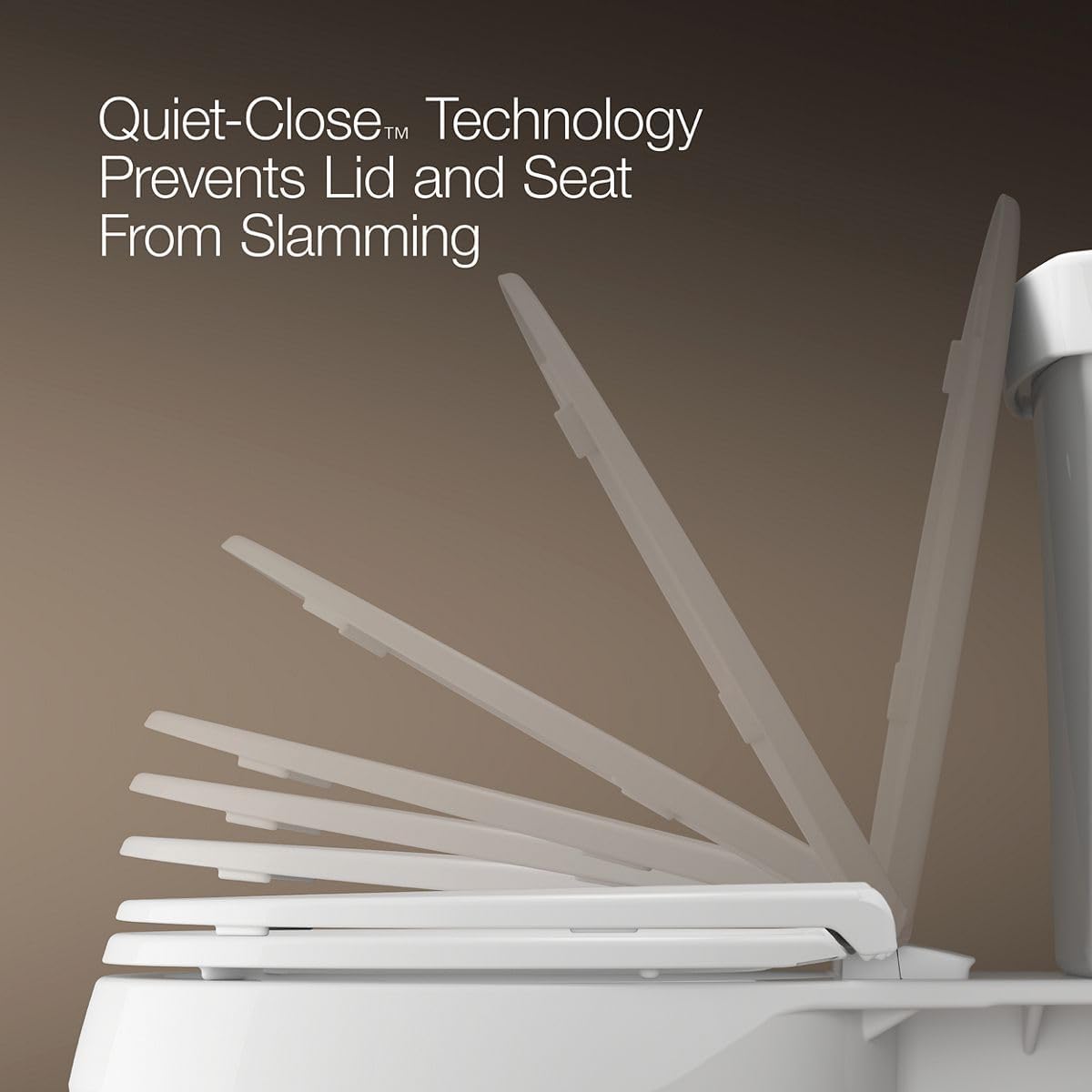 KOHLER K-27332-0 Glissade ReadyLatch Quiet Close Round Toilet Seat, White, Grip-Tight Hardware, Quiet Close Lid Prevents Slamming