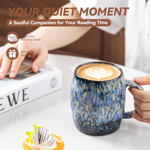 XIYUANJI Stormy Coast Resilience Ceramic Mug 14oz Handcrafted Gift for Him