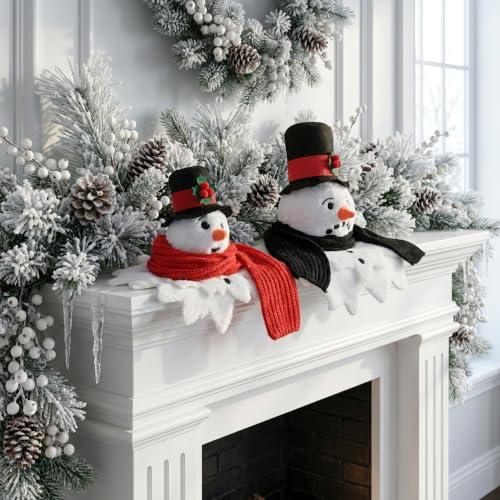2 Pcs Christmas Plush Melting Snowman Decorations - Winter Holiday Decor