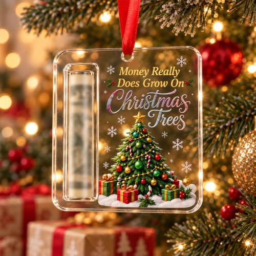 Christmas Cash Gift Ornaments 3-Pack – Acrylic Money Holder Ornaments Set