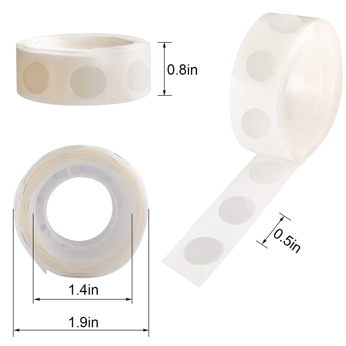 1000pcs Glue Point Clear Balloon Glue Removable Adhesive Dots Double Sided Dots of Glue Tape for Balloons Craft Glue Points Dots Sticky Dots or Wedding Decoration