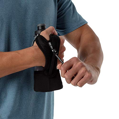 Nathan 12oz Insulated Hydration Water Bottle with Hand Strap - Black / Marine Blue