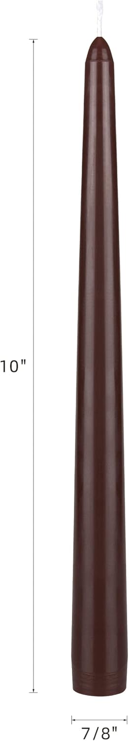 12-Pack Unscented Red Taper Candles - 10 Inch Hand Poured Wax for Home Décor & Weddings