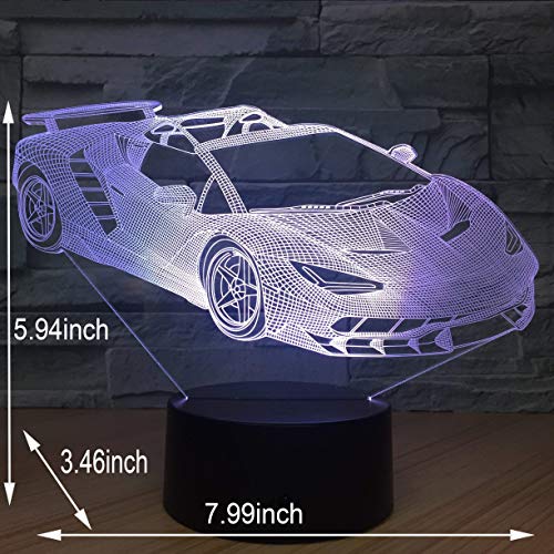 FlyonSea Race Car Gifts,Car Lamp Party Supplies 7 Color Changing Nightlight with Touch and Remote Control£¨Timer,Cars Light Birthday Christmas Gift