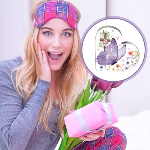 Gerrii Christian Gifts for Women Inspirational Religious Gifts for Her Bible Verse Desk Decor Spiritual Acrylic Plaque Decorative Sign for Birthday Christmas Mom Sister Friend(Butterfly and Cross)