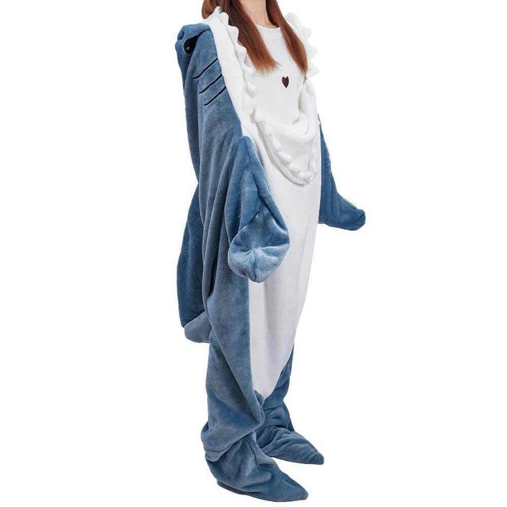 Shark Blanket Hoodie Adult, Wearable Shark Blanket, Shark Sleeping Bag, Soft Cozy Warm Flannel Hoodie, Shark Blanket Onesie
